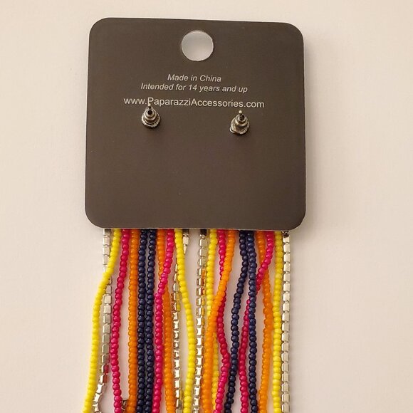 Paparazzi Beaded Rainbow-like Post Earrings - Picture 3 of 3